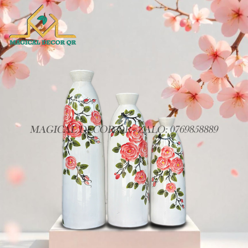 Set 3 Bình Hoa Hồng