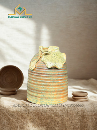 Vò Chuông Đắp Sen Vân Gỗ