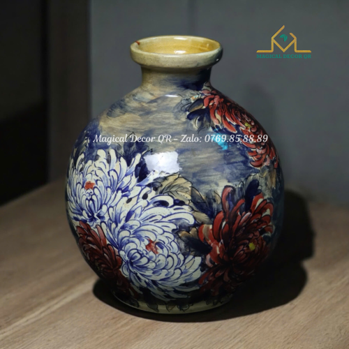 Vuốt tay hoa cúc Nhật đỏ