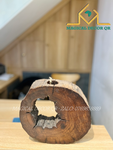 Bình Gỗ Vân Ngang